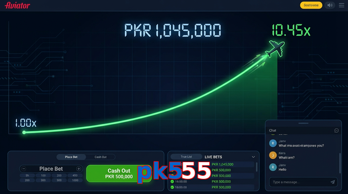 Main screen of Pk555 aviator page for PK players