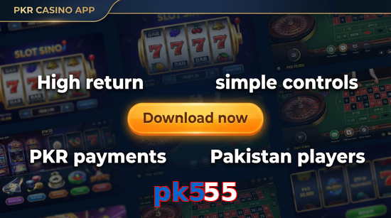 Main screen of Pk555 gamedownload page for PK players